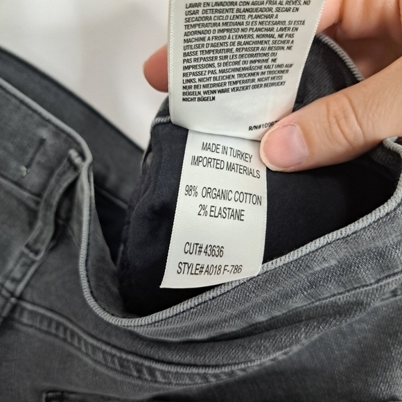 Agolde Sophie high rise skinny crop distressed jean maverick grey 28 - Picture 11 of 11